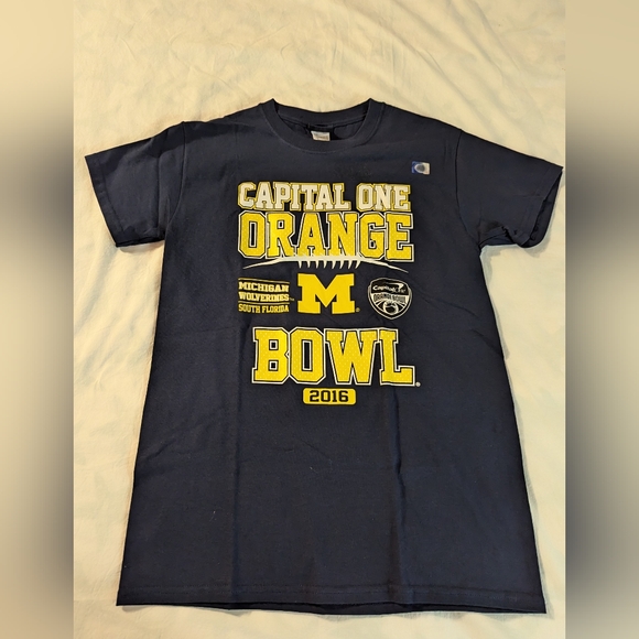 Michigan Wolverines 2016 Capital One Orange Bowl T-Shirt Men’s Size Small Blue - Picture 1 of 5